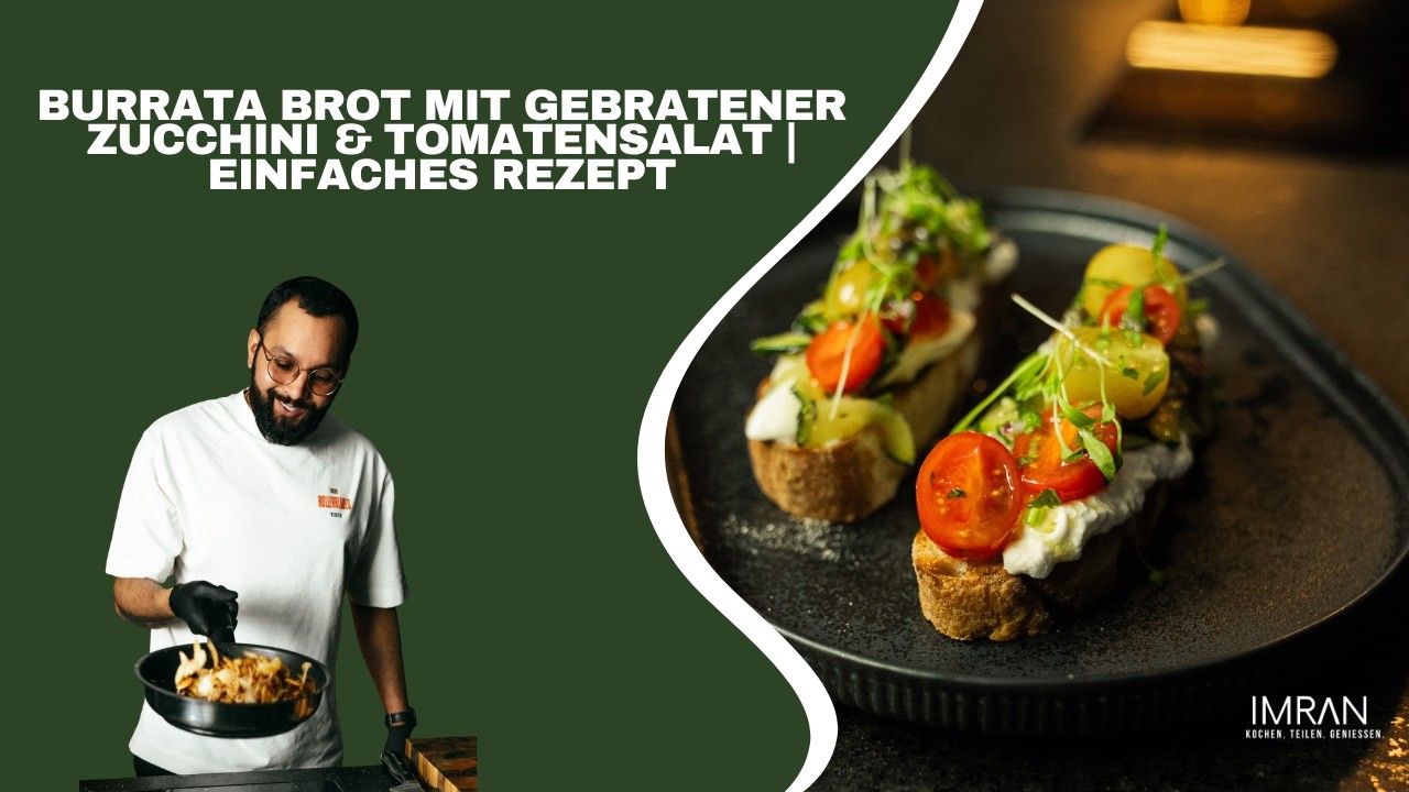 Burrata-Brot mit gebratener Zucchini & Tomatensalat