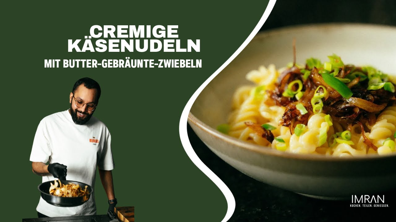 Cremige Käsenudeln mit Butter-Zwiebeln & Frühlingslauch