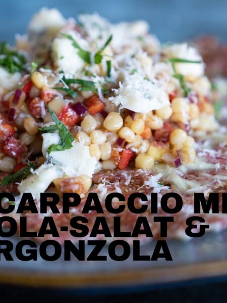 Feigen-Carpaccio mit Fregola-Salat & Gorgonzola