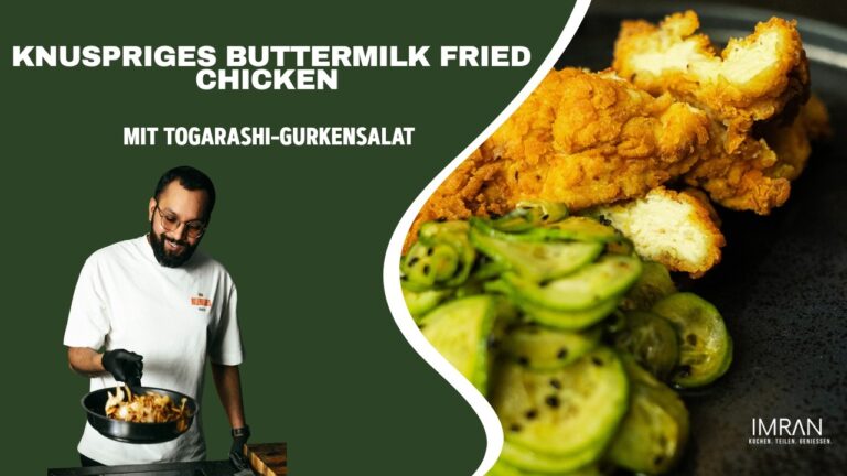 Knuspriges Buttermilk Fried Chicken mit Togarashi-Gurkensalat