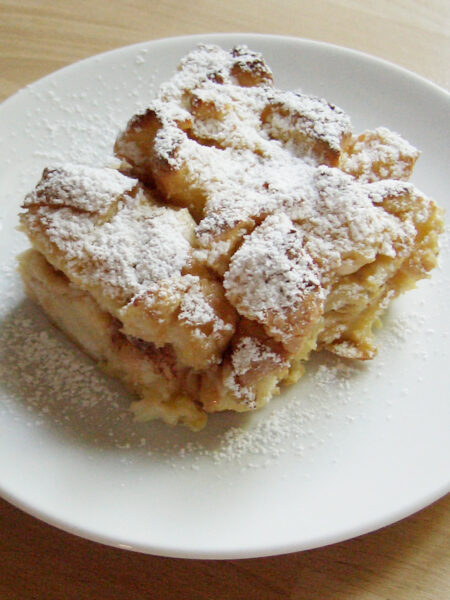 Ofenschlupfer mit Äpfeln & Rosinen – aus Hefezopf