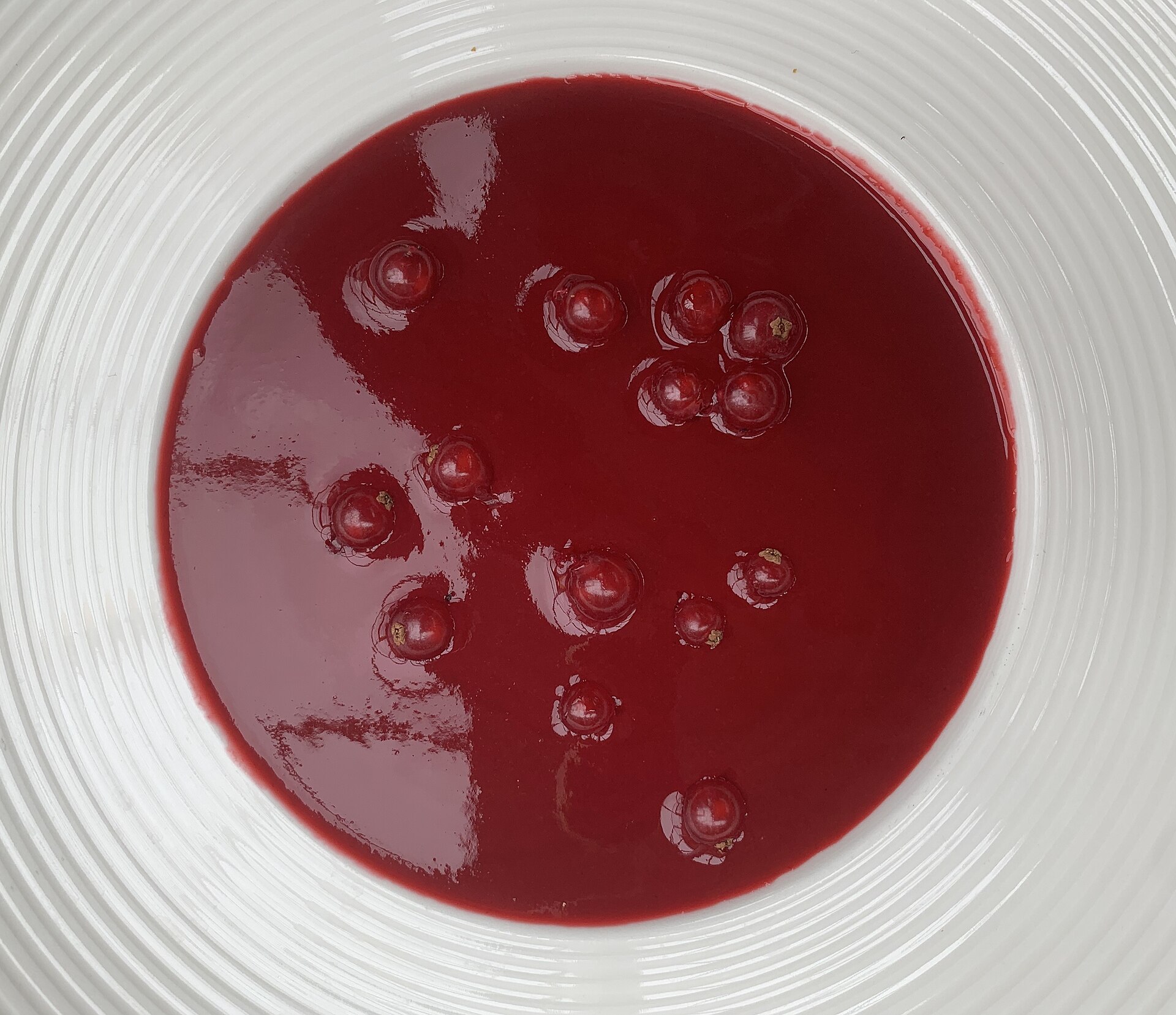 Rhabarber-Hibiskus-Süppchen – fruchtige Dessertsuppe